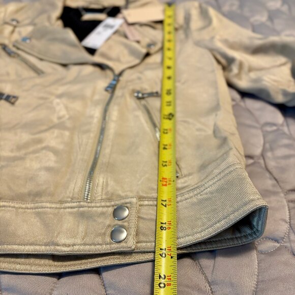 NWT Elie. Elie Tahari Twill Lightweight Moto Utility Tan Jacket Women XS - Picture 7 of 8
